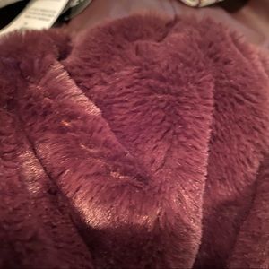 3t toddler overall dress with fur trim